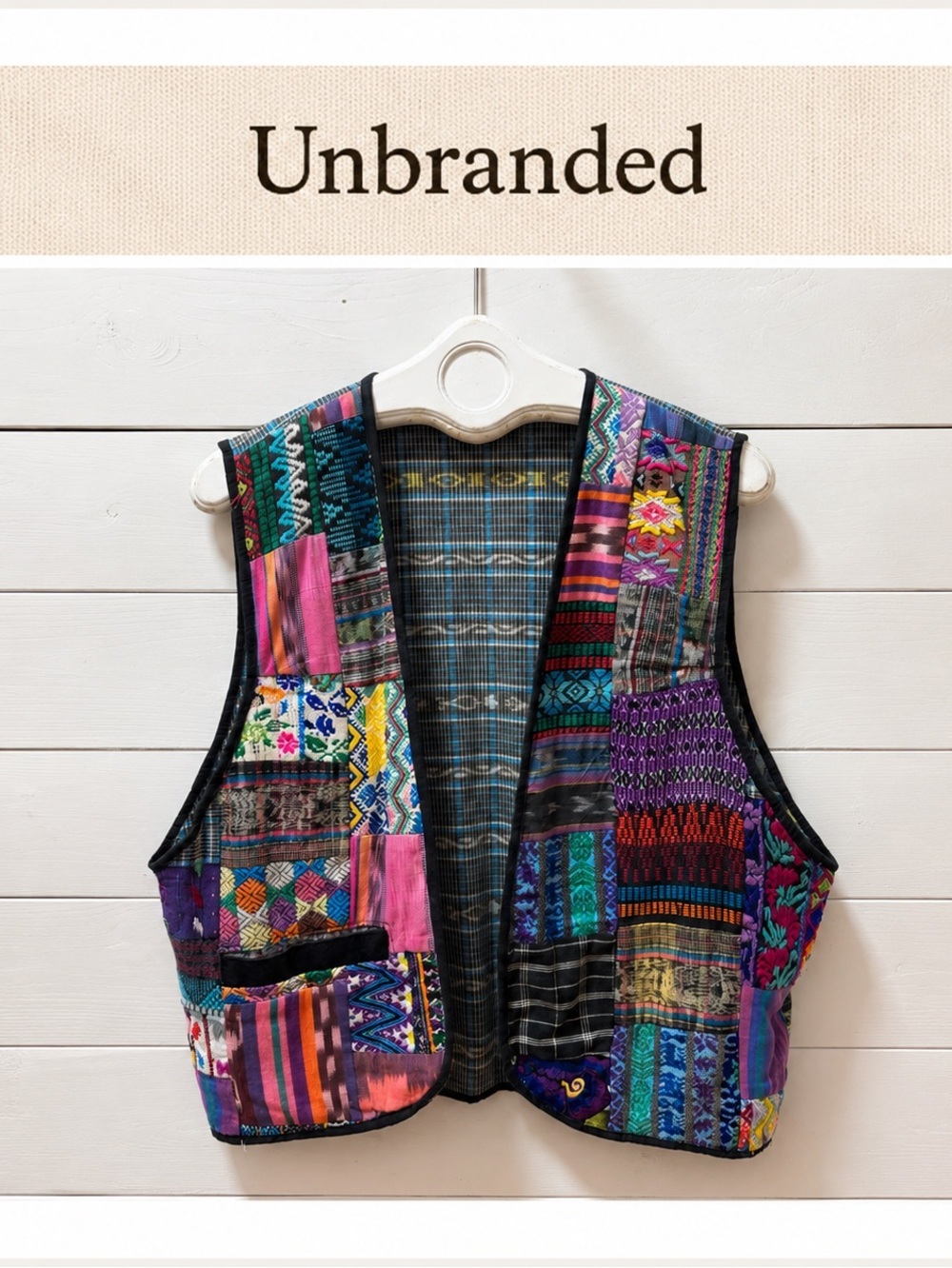 Vintage Patchwork Artisan Vest Size L/XL